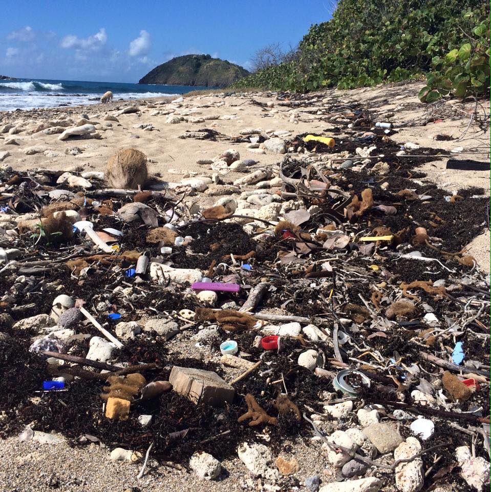 rubbish on the beach