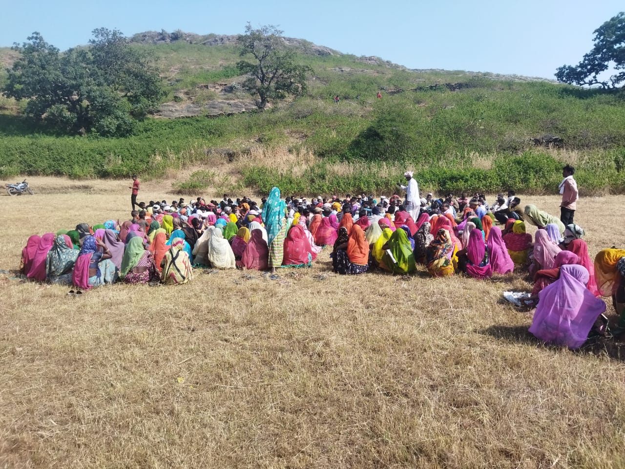 A Gram Sabha meeting (the primary general assembly of a village-level local governing body in the tribal sub-plan)
